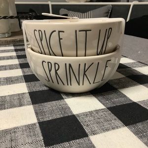 Rae Dunn 2 bowl set Sprinkle and dash